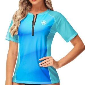 Blue Short Sleeve Rash Guard